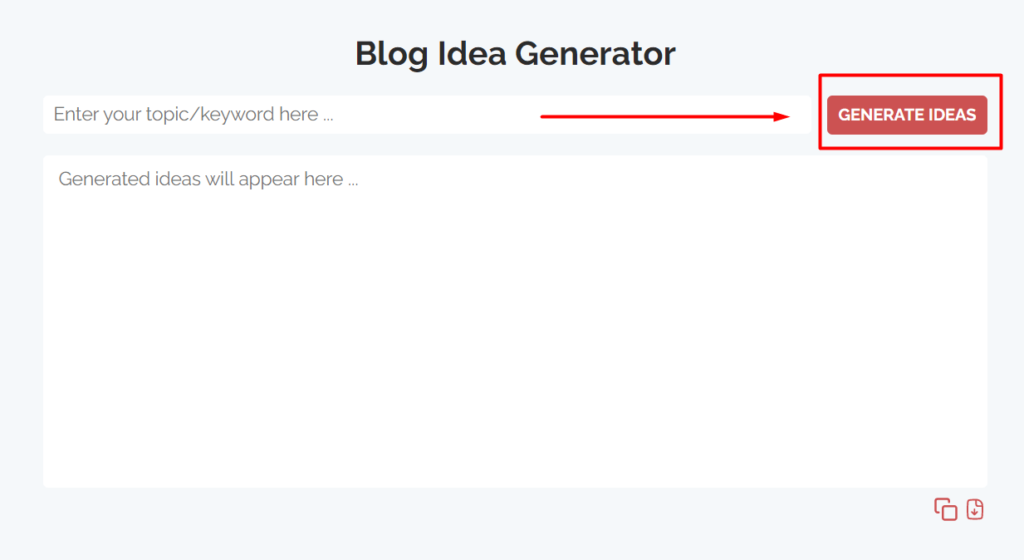 Click on generate ideas button