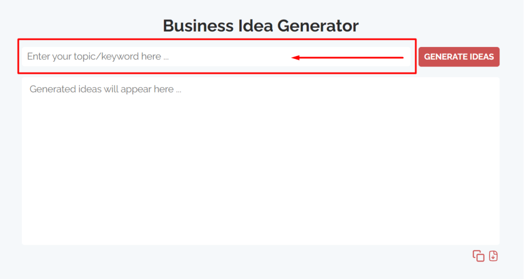 Enter category to generate business ideas