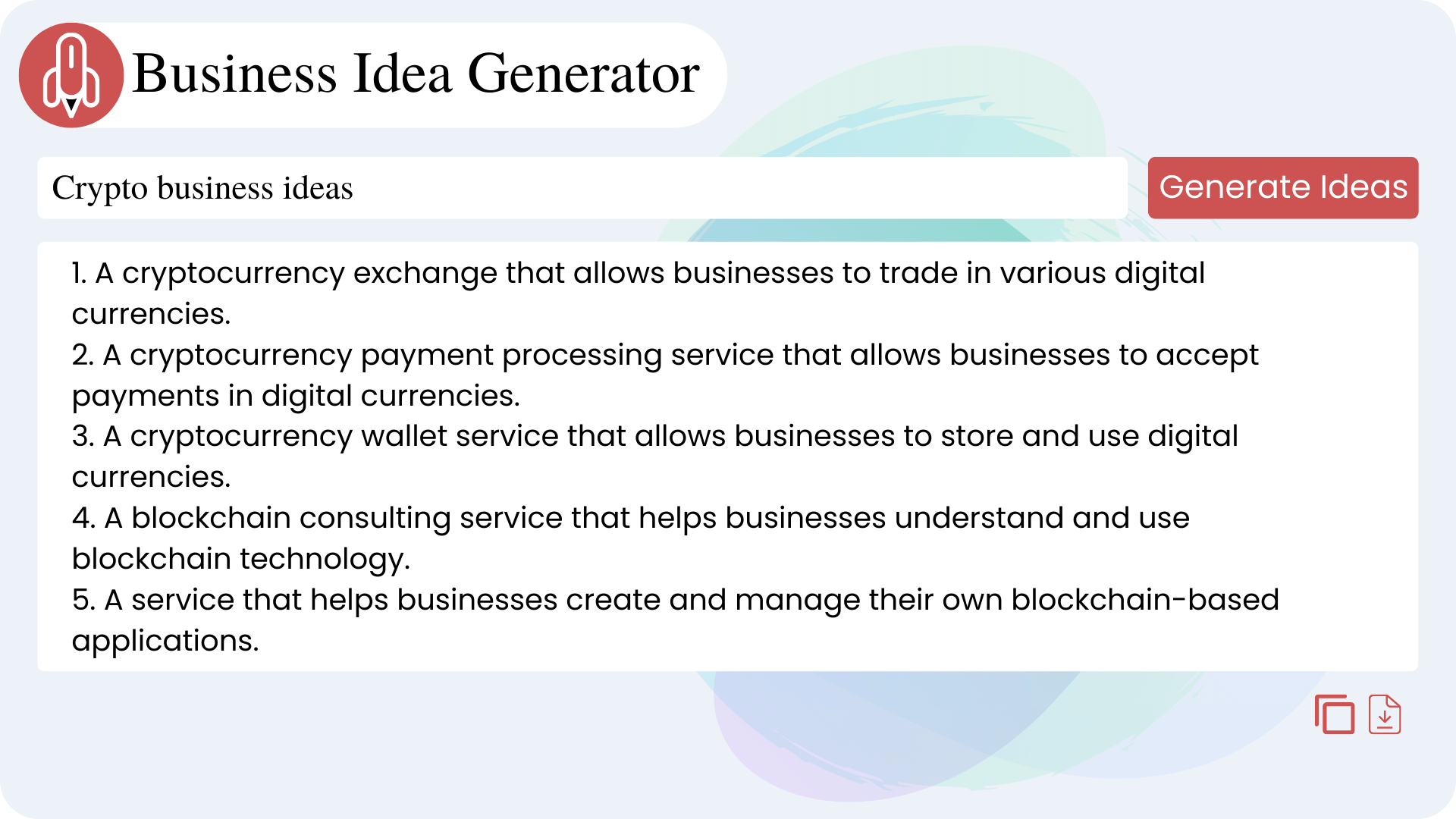 Business Idea Generator - Startup small business ideas
