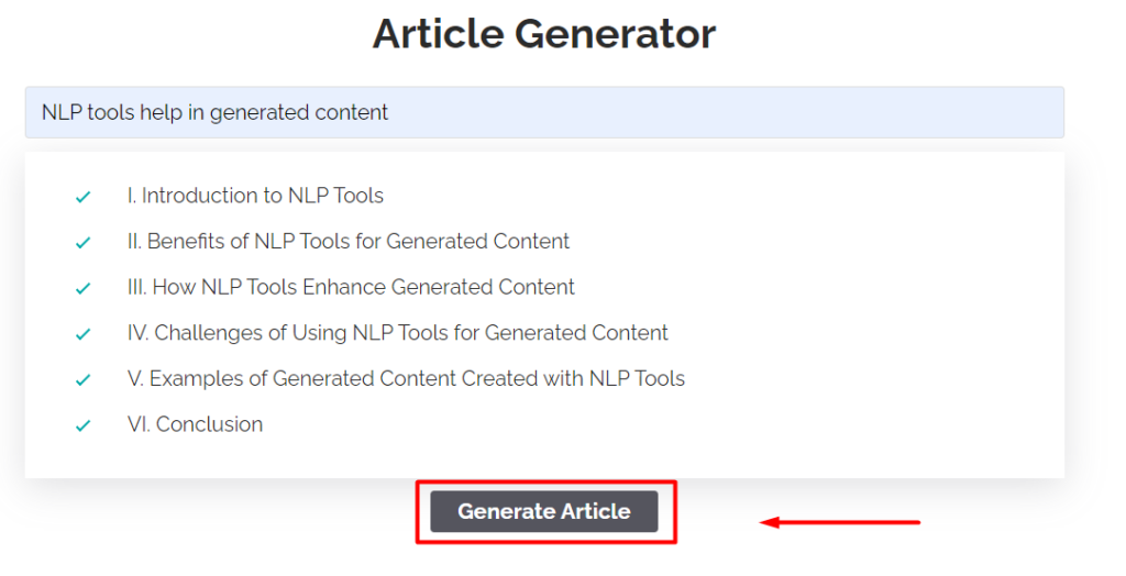 Article Generator